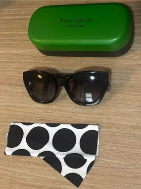 kate spade Black Jalena Tortoise Sunglasses with Case